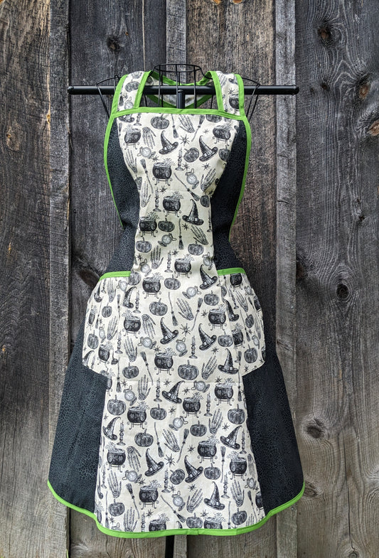 Spooky Witch Vintage Inspired Halloween Apron
