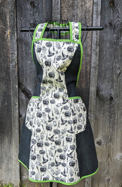 Spooky Witch Vintage Inspired Halloween Apron