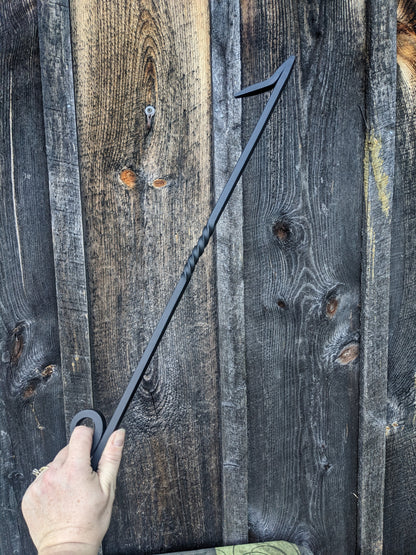 Hand Forged Scroll Handle Fire Poker