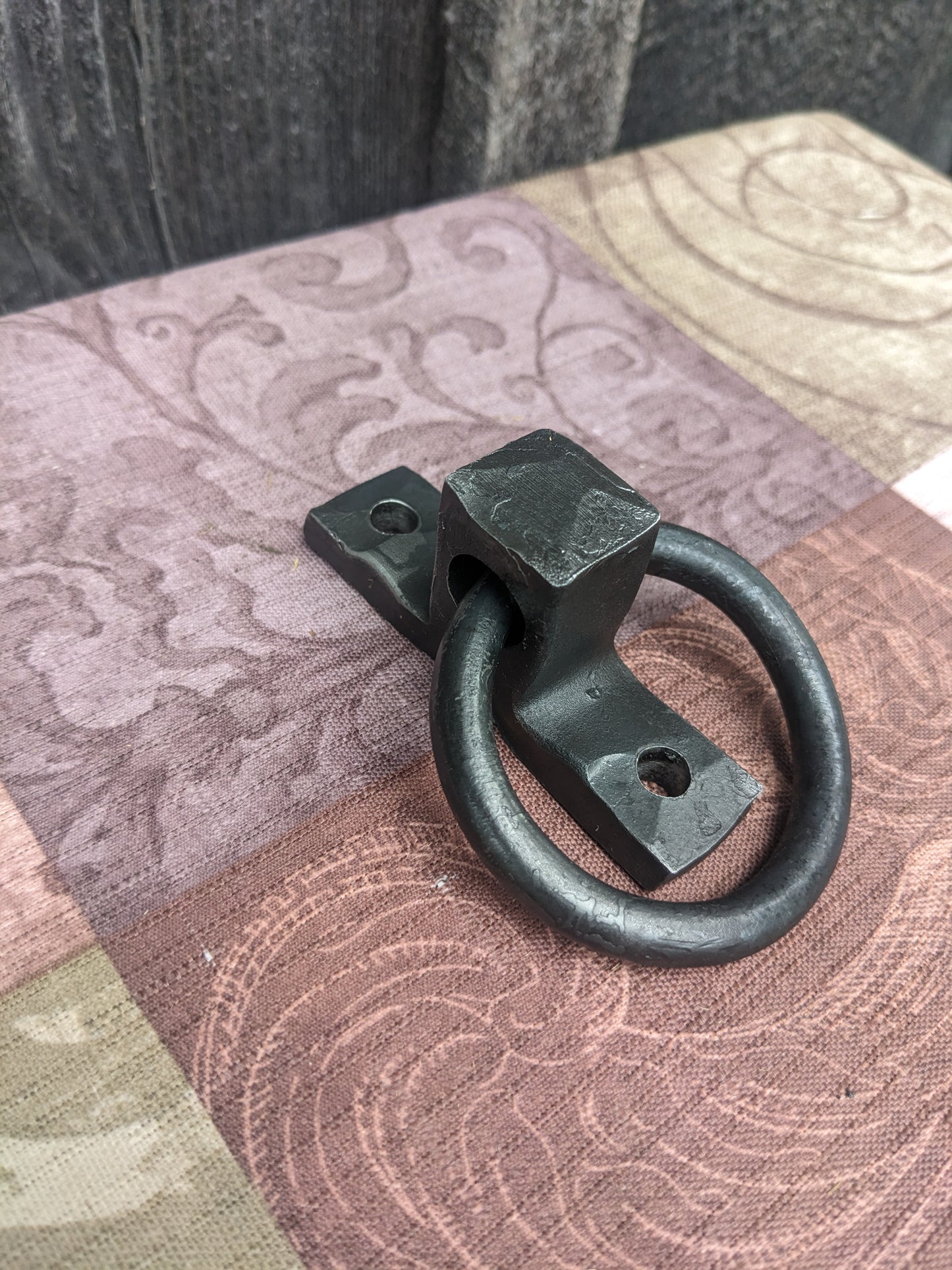 Single Small Hand Forged Ring Handle or Door Pull