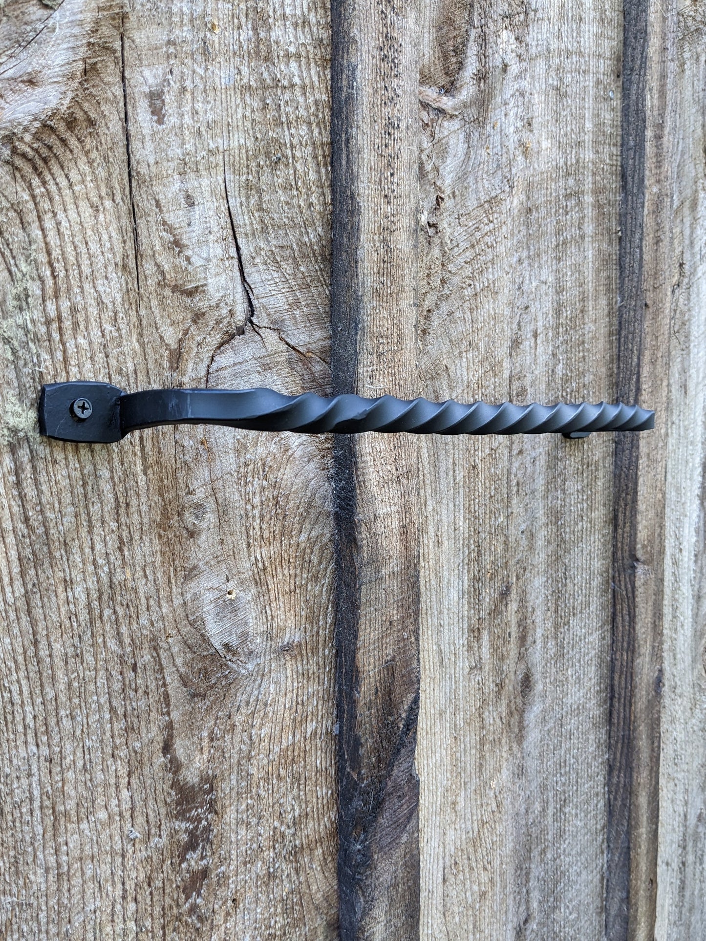 Single Large Twisted Hand Forged Handle