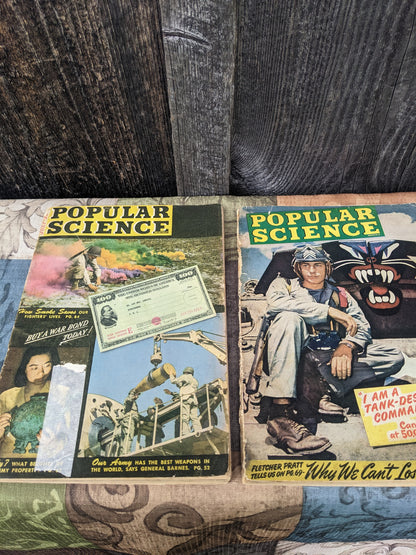 Set of 6 Issues 1940s Popular Science, Science and Mechanics Magazines