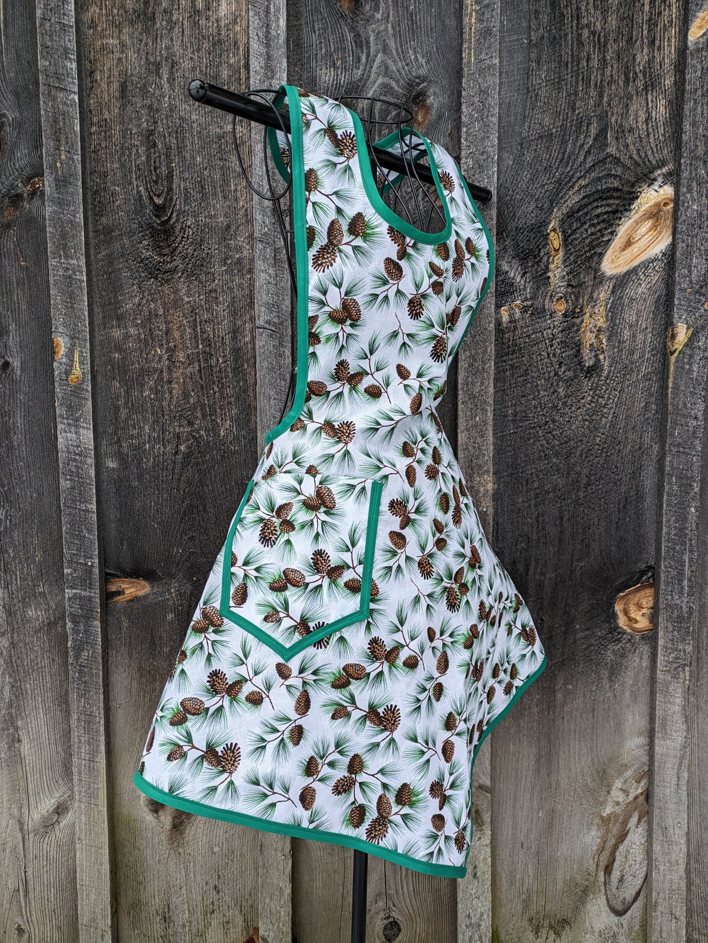 Glittering Snow on Pine Branches Vintage Inspired Apron