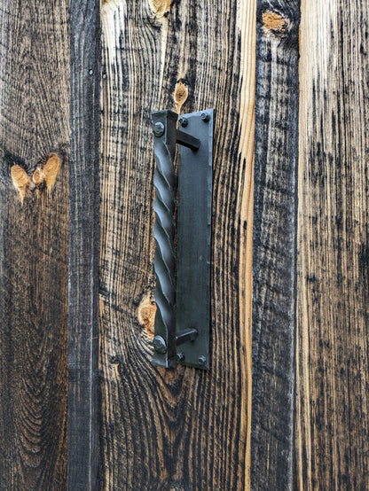 Single Hand Forged Large Twisted Handle on Sturdy Backplate