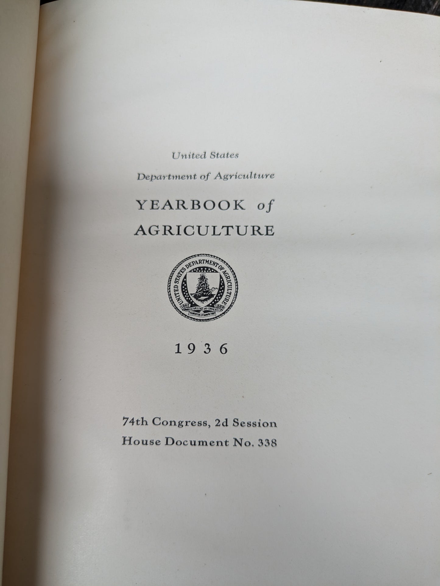 Vintage US Department of Agriculture Yearbook for 1936