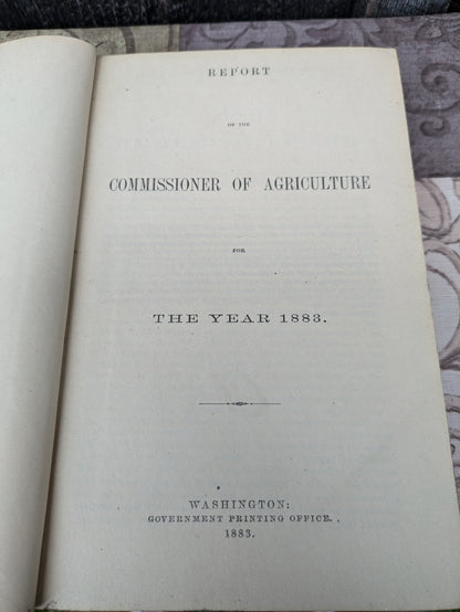 Antique 1883 USDA Report of the United States Secretary of Agriculture