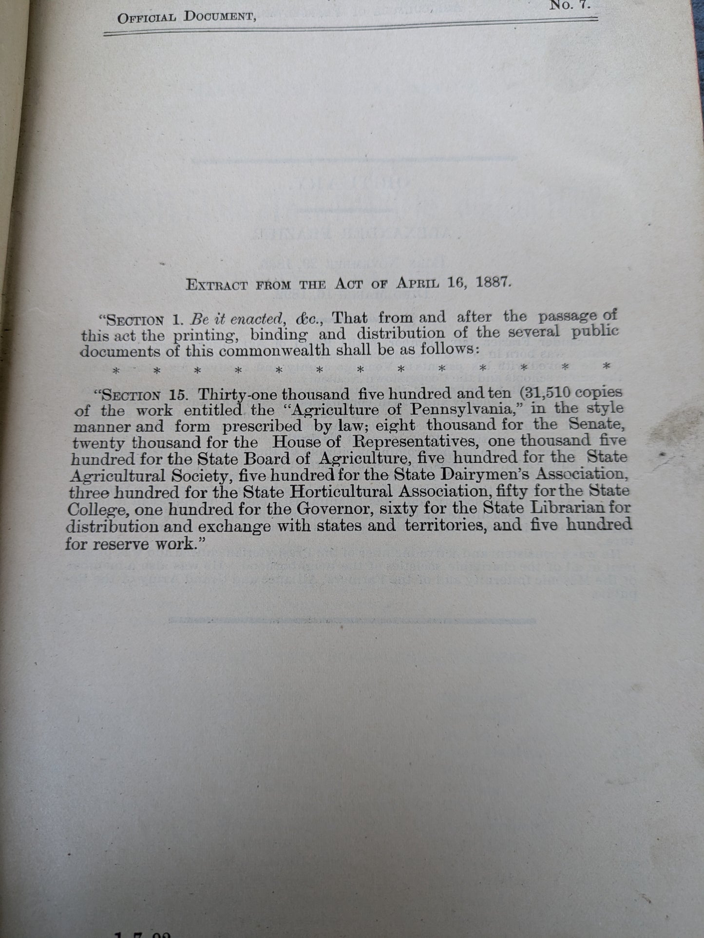 Agriculture of Pennsylvania 1892 State Board of Agriculture Report