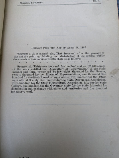 Agriculture of Pennsylvania 1892 State Board of Agriculture Report