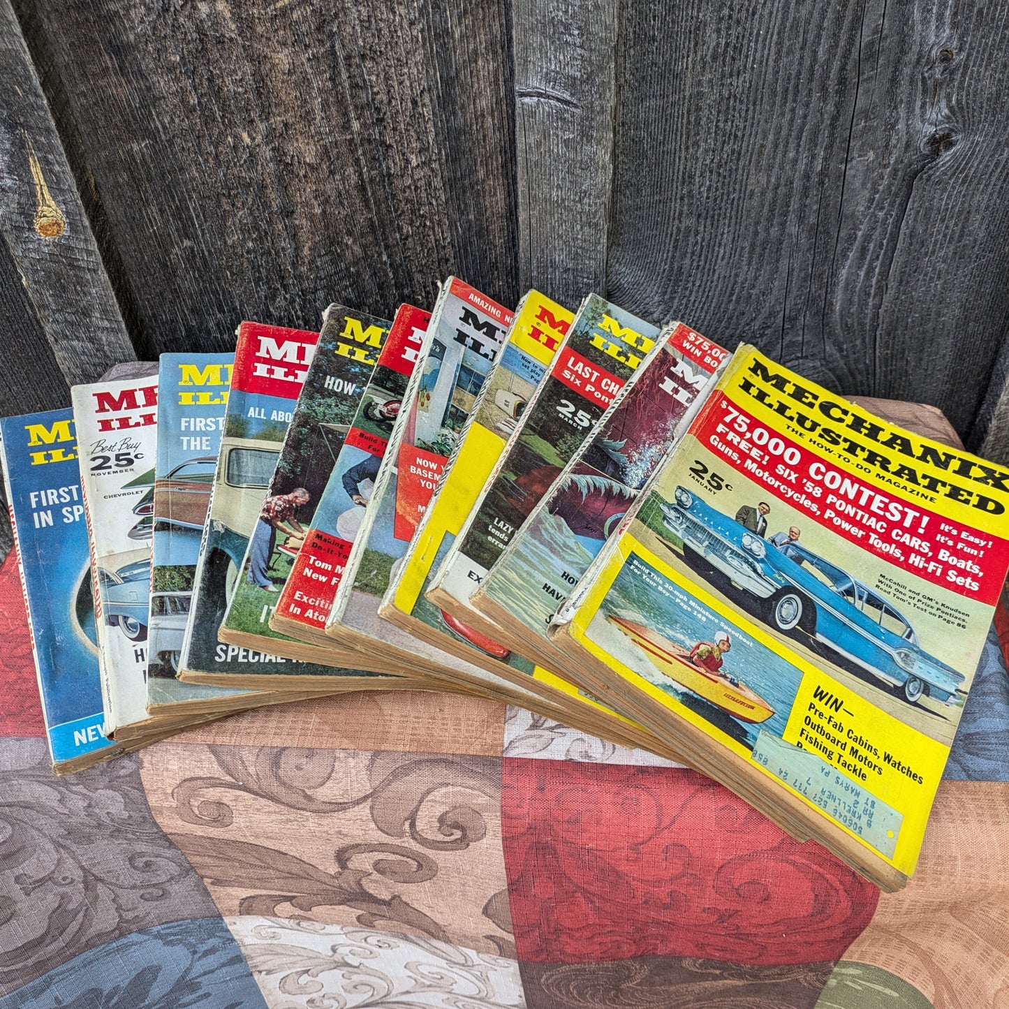 Set of 11 Vintage Mechanix Illustrated Magazines from 1958