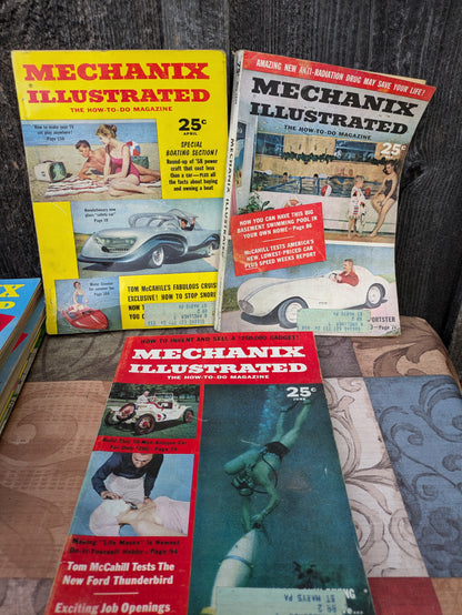 Set of 11 Vintage Mechanix Illustrated Magazines from 1958