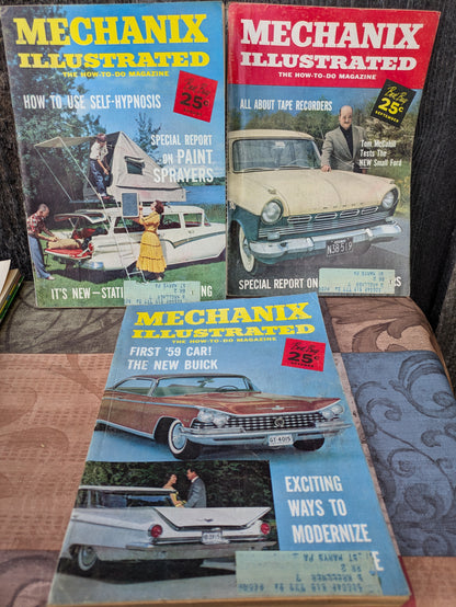 Set of 11 Vintage Mechanix Illustrated Magazines from 1958