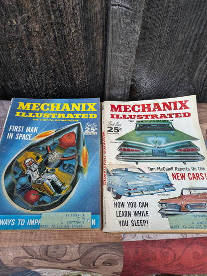 Set of 11 Vintage Mechanix Illustrated Magazines from 1958