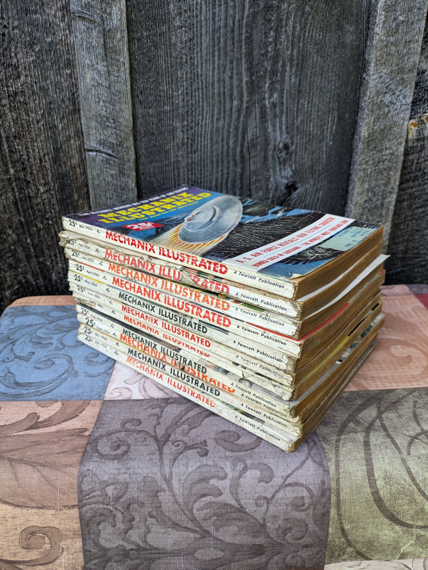 Set of 11 Vintage Mechanix Illustrated Magazines from 1956