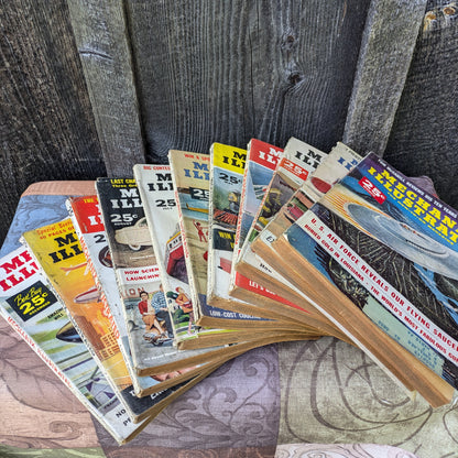 Set of 11 Vintage Mechanix Illustrated Magazines from 1956