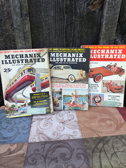 Set of 11 Vintage Mechanix Illustrated Magazines from 1956