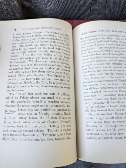 The War of Independence by John Fiske, with Maps and Index, 1917 edition