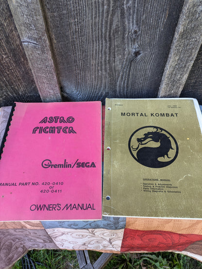 Vintage Arcade Game Operation, Maintenance and Service Manuals- Mortal Kombat, Millipede, Astro Fighter, Pole Position and Berzerk. Includes Schematic Diagrams