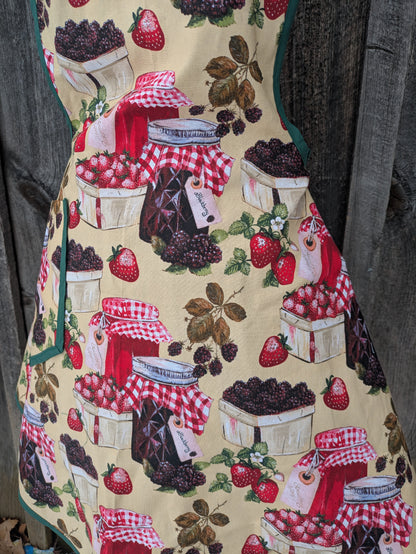 Vintage Inspired Berry Good Full Apron with Pocket