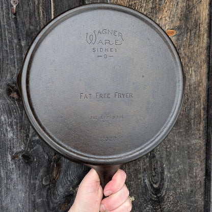 Vintage Wagner Ware Cast Iron Fat Free Fryer Skillet Griddle 1102