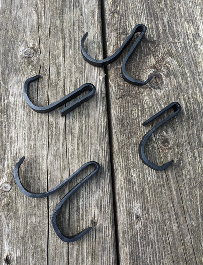 Hand Forged Scroll End Pot Rack with Movable Hooks