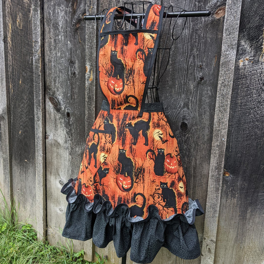 Black Cats Vintage Inspired Apron