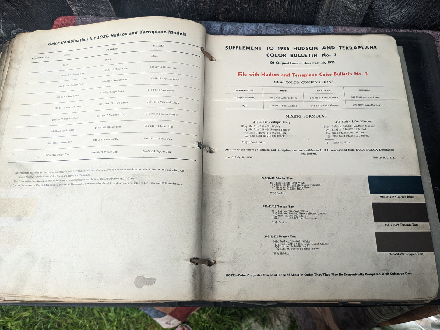 1930's Du Pont Duluxe Auto Refinishing Manual, Motor Car Service Bulletins