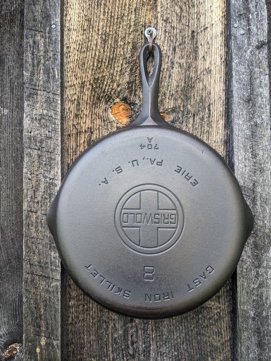 Griswold #8 Large Block Logo Cast Iron Skillet Smooth Bottom 704 A