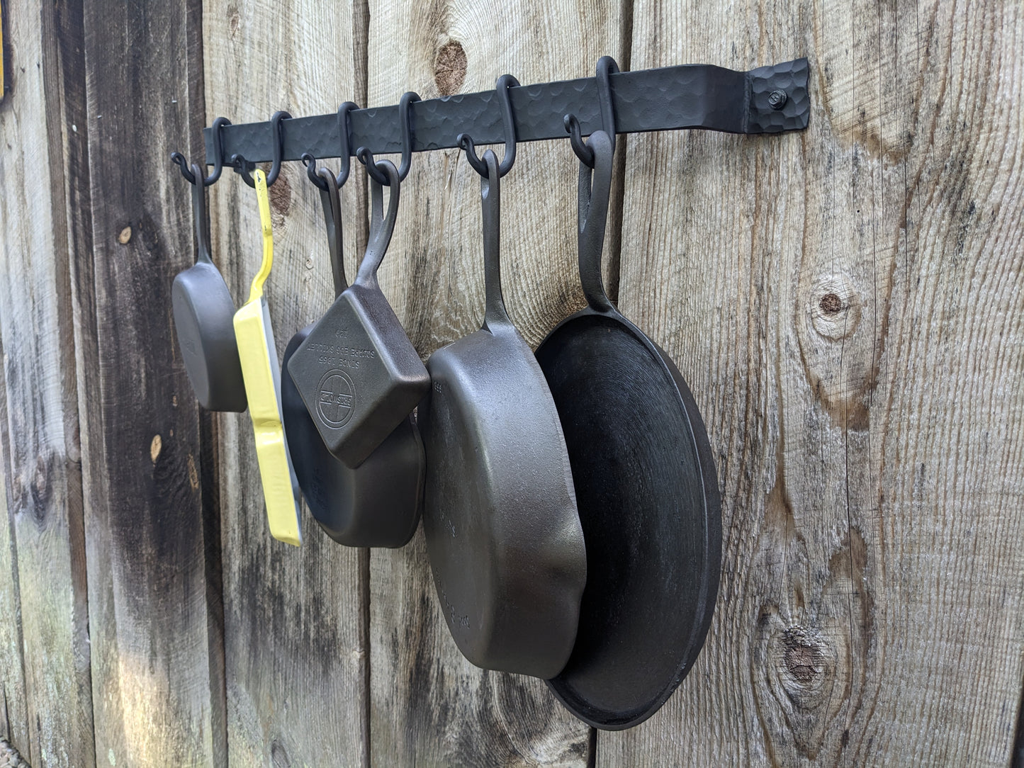 Hand Forged Hammered Finish Pot Rack- 26"