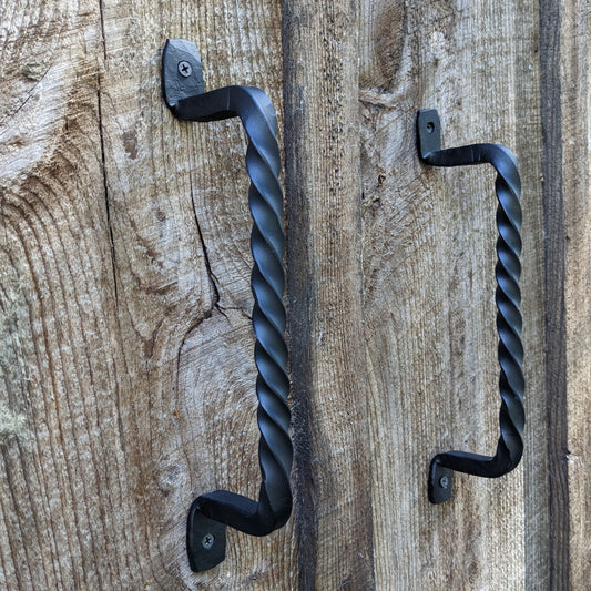 Set of 2 Twisted Hand Forged Handles