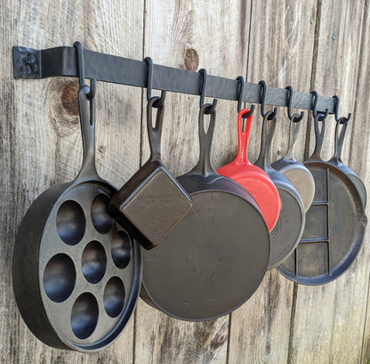 36" Hand Forged Hammer Finish Pot Rack