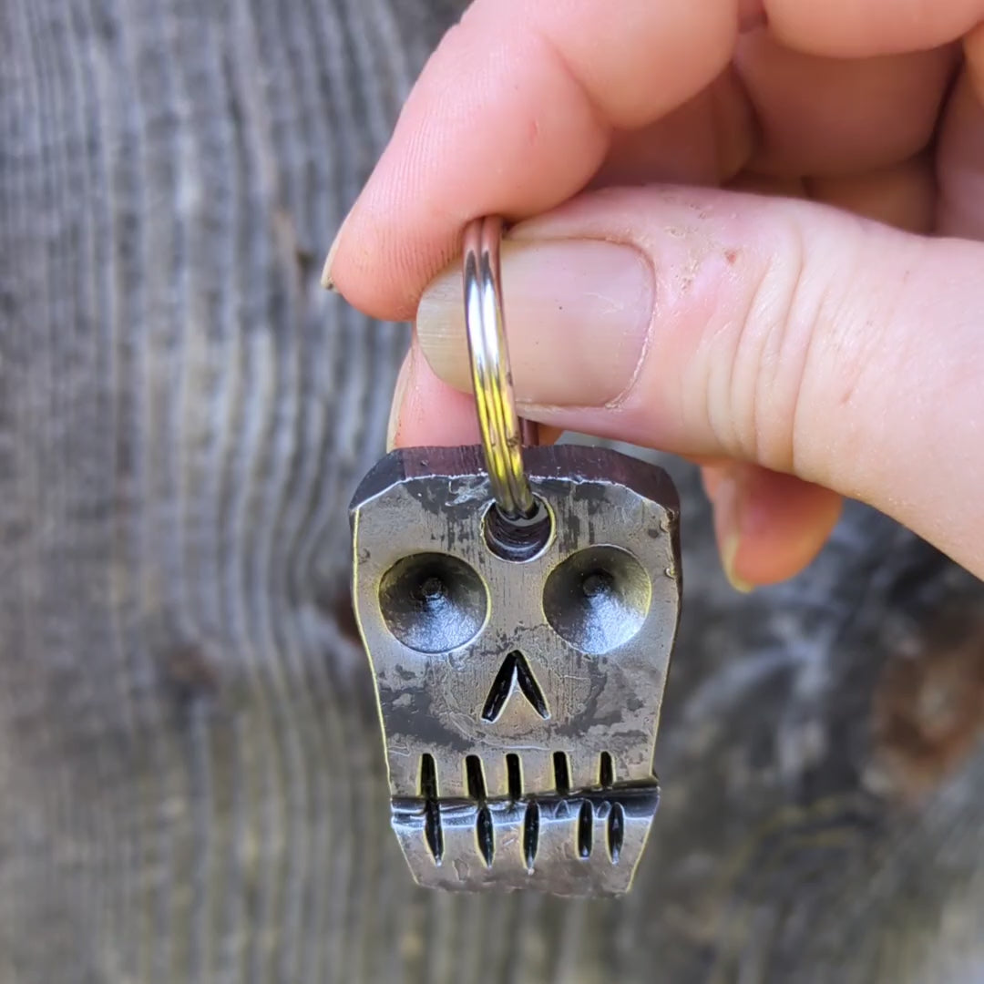 Hand Forged Steel Skull Keychain – The Forge at Pleasant Valley Farm
