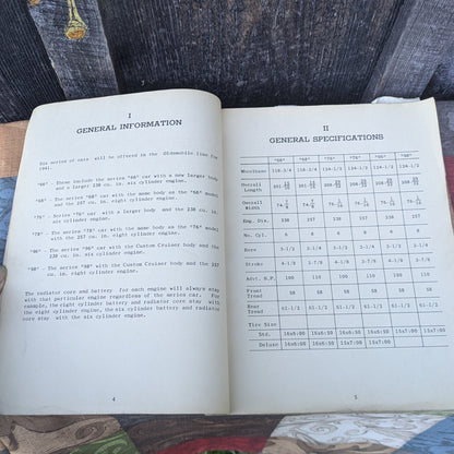 1941 Oldsmobile Mechanical Schools Service Manual for Special Series, Dynamic Cruiser, and Custom Cruiser Models