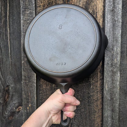 Vintage Griswold Iron Mountain #8 Cast Iron Skillet with Lid 1033