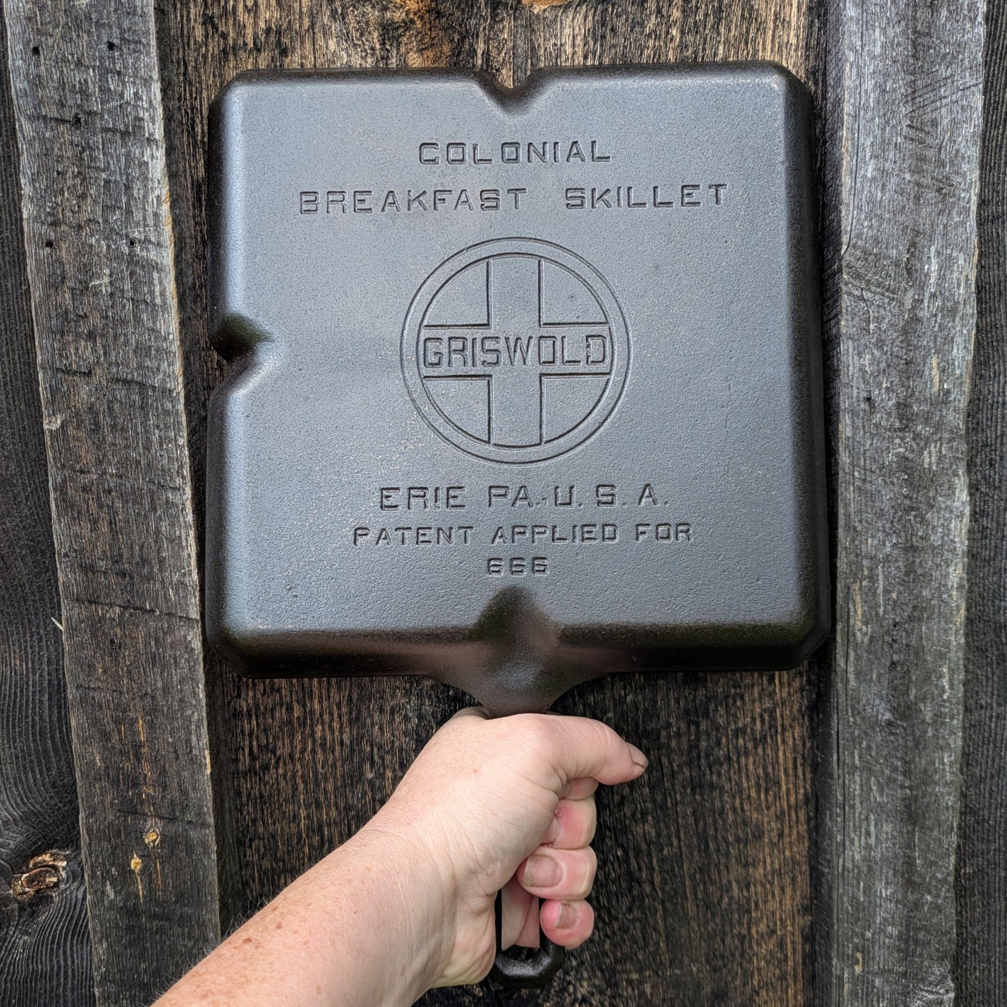 Griswold Cast Iron Square Colonial Breakfast Skillet 666
