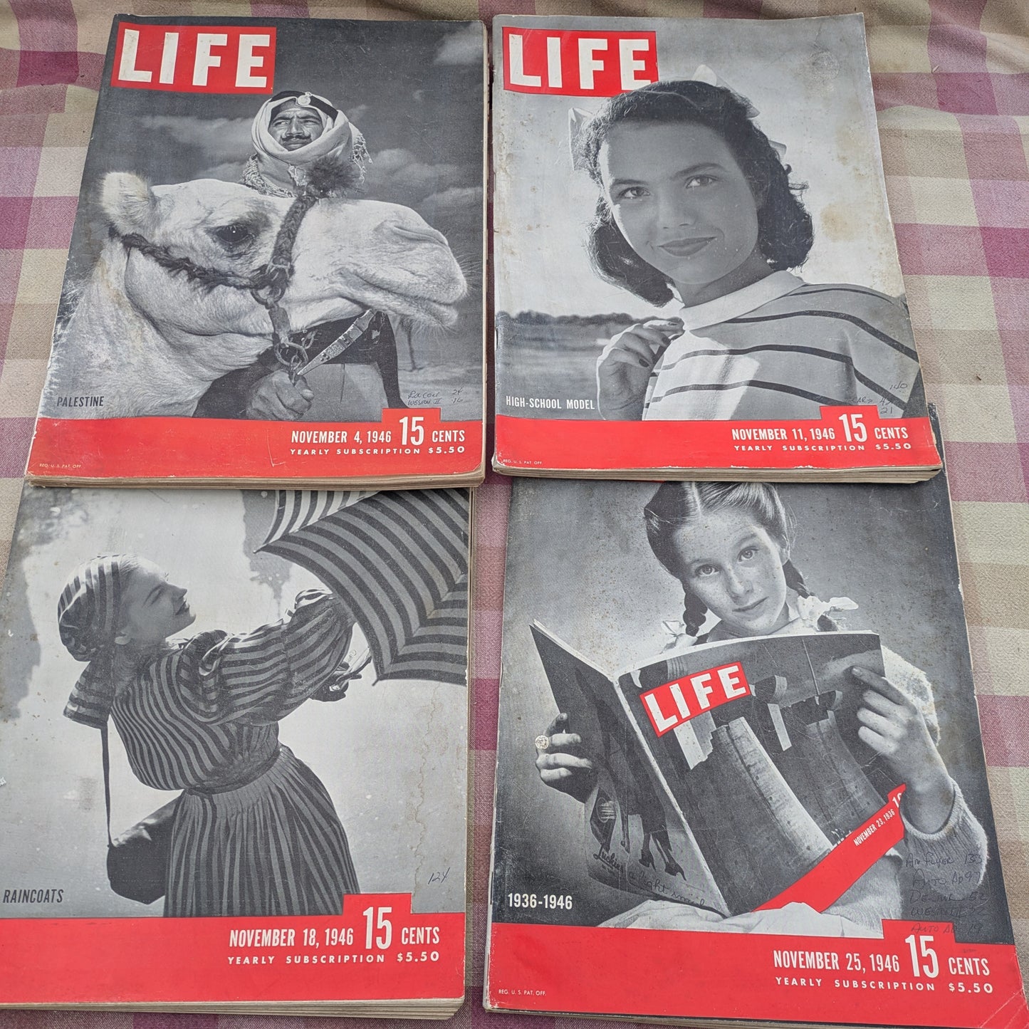 12 Life Magazines October - December 1946