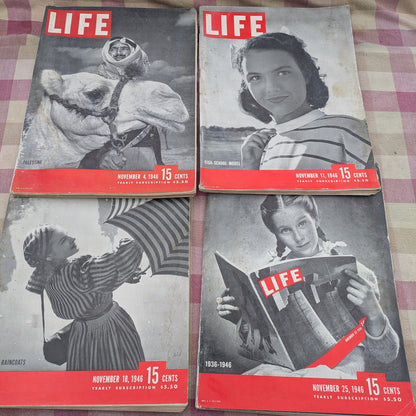 12 Life Magazines October - December 1946