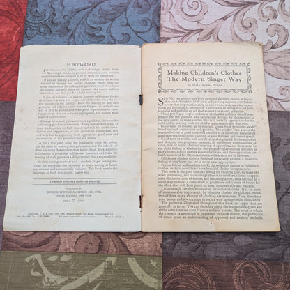 Vintage 1930's Singer Sewing Library Books 3 & 4- Children's Clothes and How to Make Draperies
