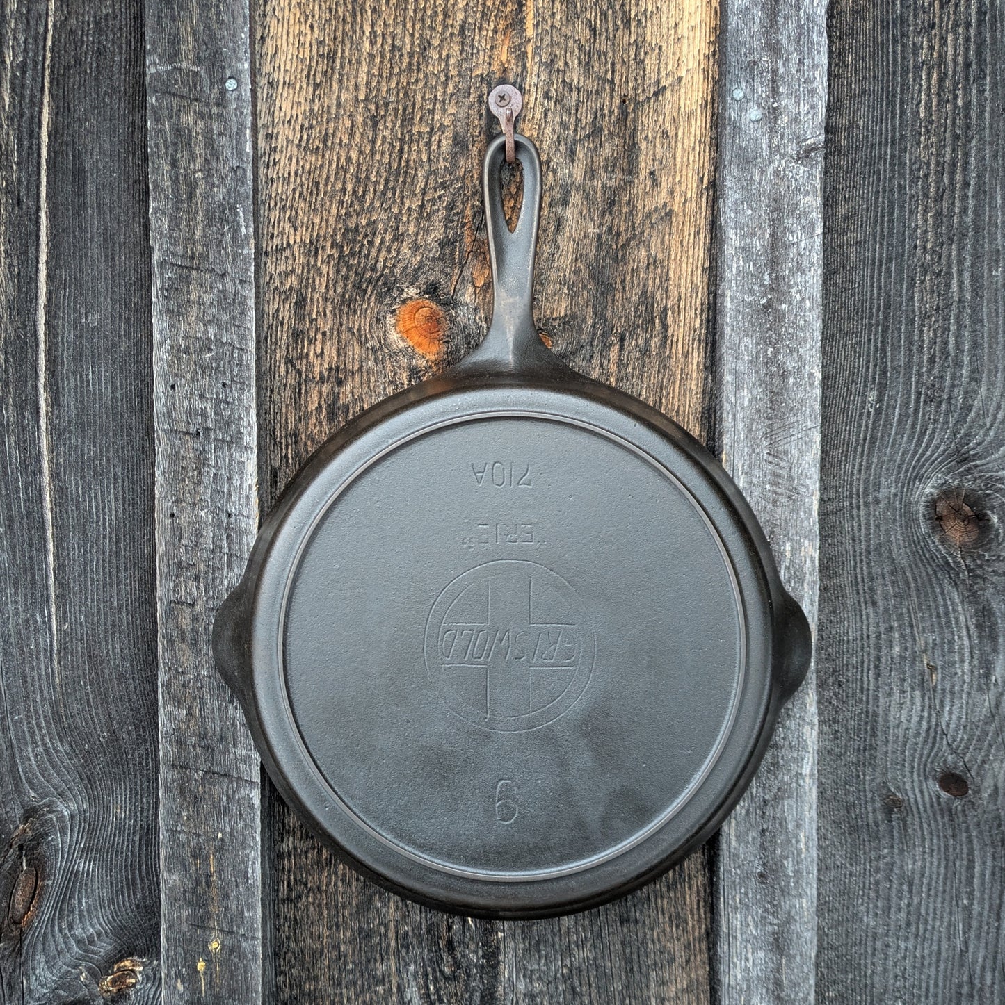 Griswold #9 Cast Iron Skillet with Heat Ring and Slant Erie Logo 710
