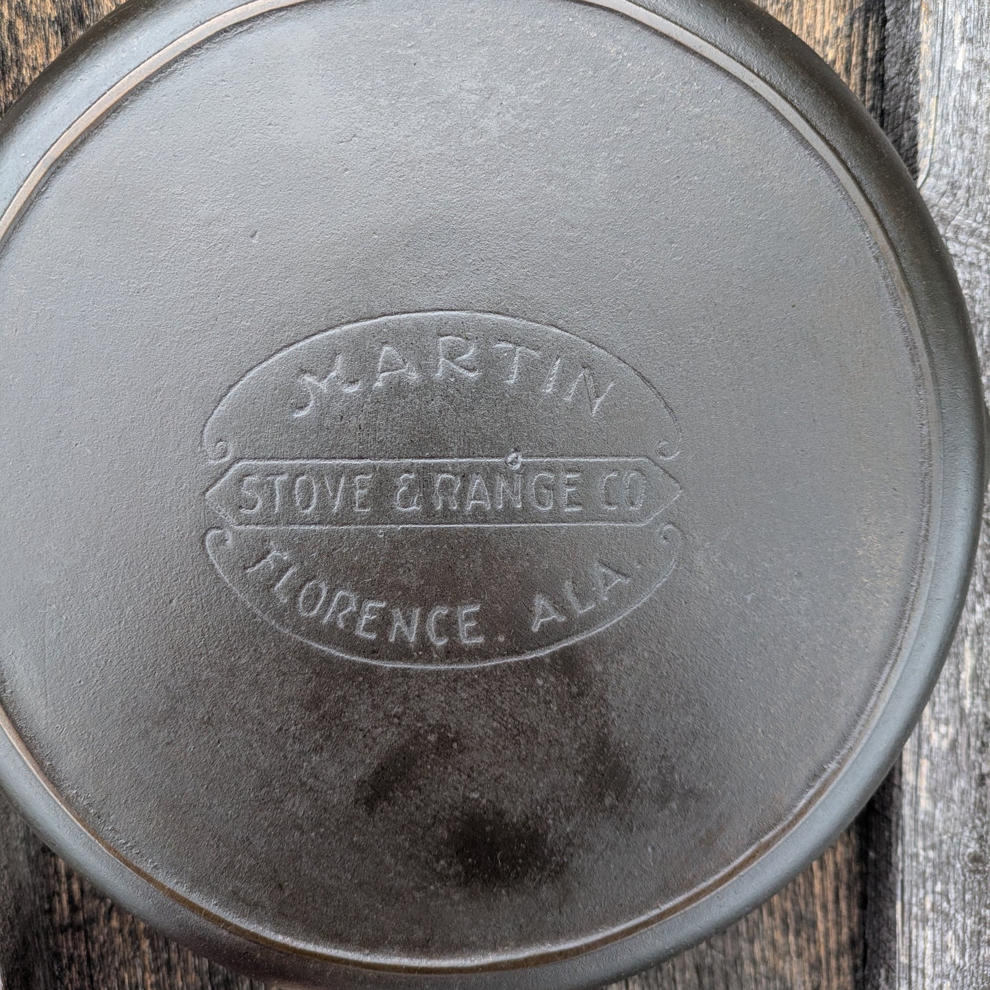 Vintage Martin Stove & Range Cast Iron Skillet #8 with Hamburger Logo