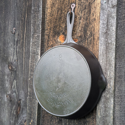 Wagner Ware #8 Cast Iron Skillet with Double Arc Logo and Heat Ring