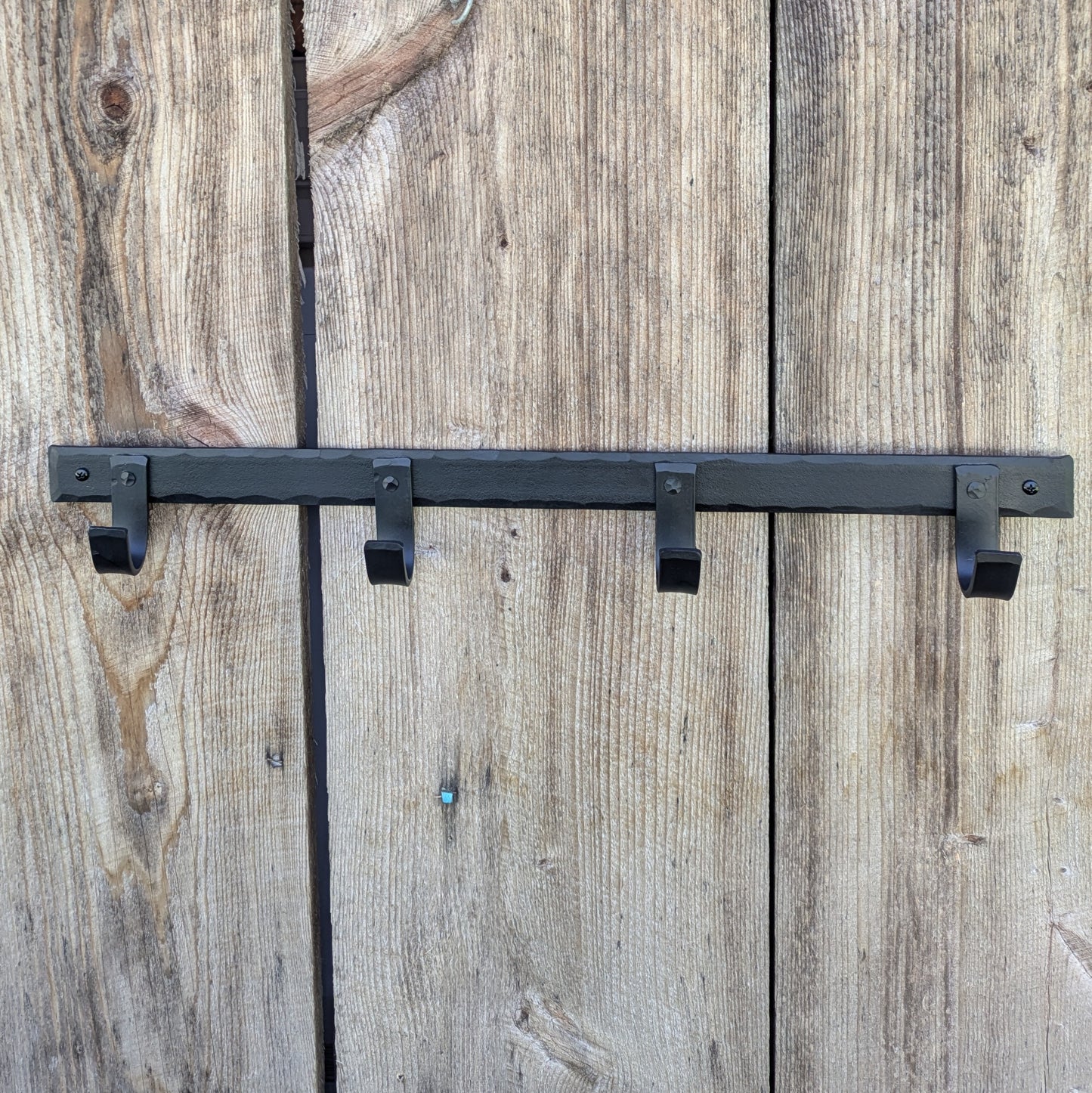 Hand Forged 4 Hook Coat or Storage Rack