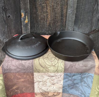 Wagner Ware #8 Cast Iron Skillet 1058 with Self Basting Lid