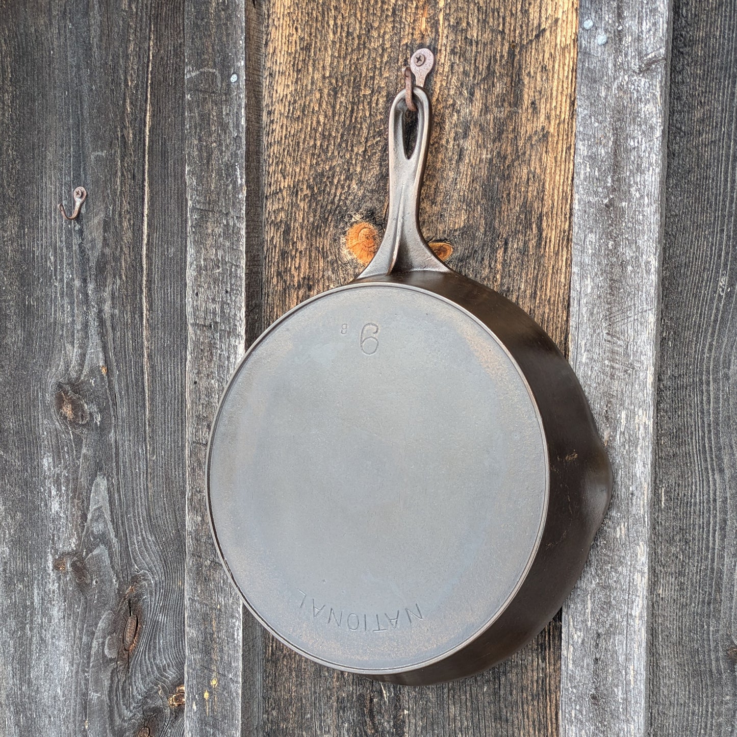 Antique Cast Iron National Skillet, Size #9, made by Wagner Ware