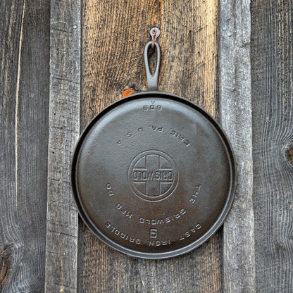 Griswold #9 Cast Iron Round Skillet Griddle, Large Block Logo 609 A