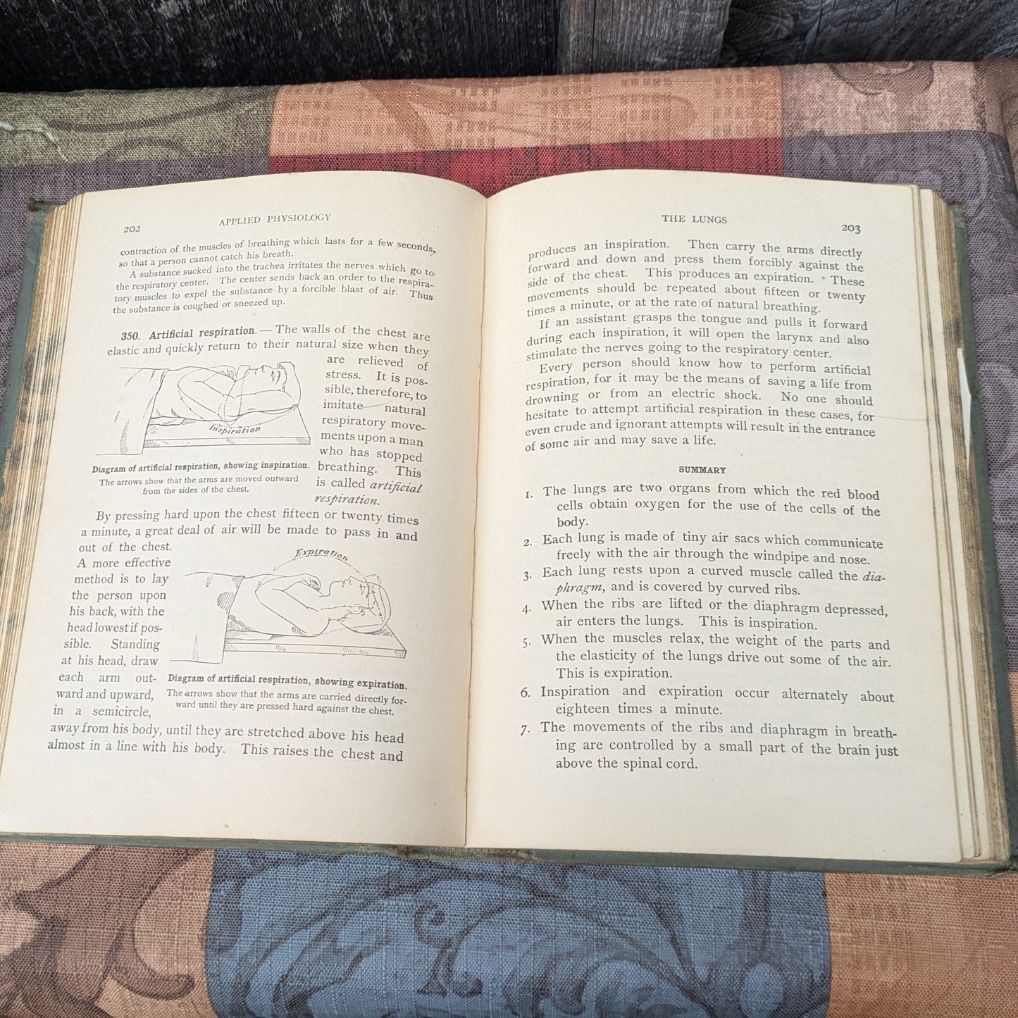 Set of 3 Antique Biology and Physiology Textbooks