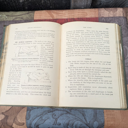 Set of 3 Antique Biology and Physiology Textbooks