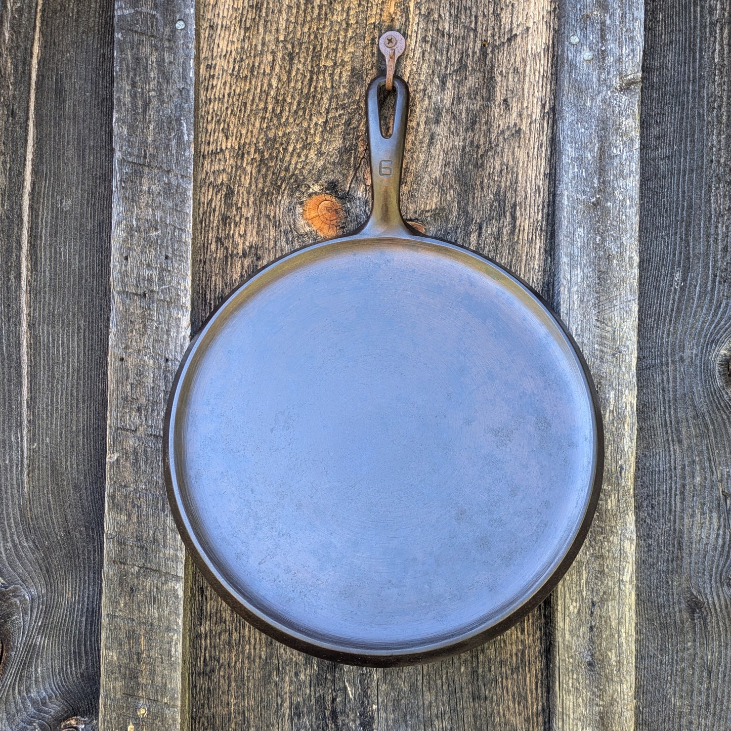 Griswold #9 Handle Griddle Cast Iron Skillet 609 G Small Block Logo