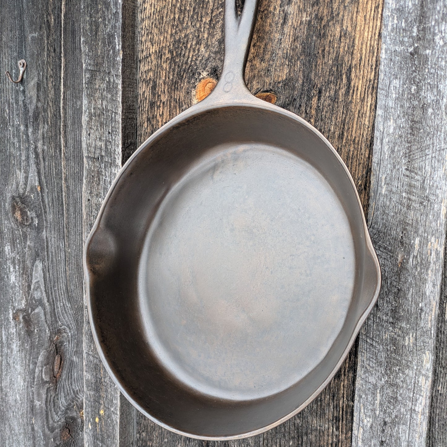 Vintage Martin Stove & Range Cast Iron Skillet #8 with Hamburger Logo