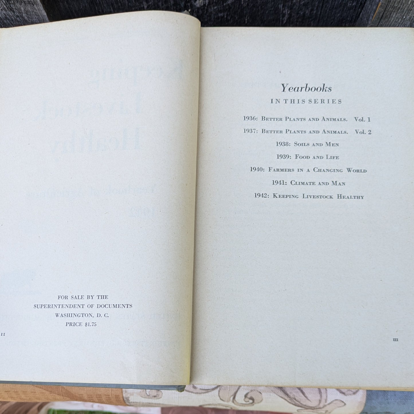 Vintage USDA Yearbook of Agriculture 1942 Keeping Livestock Healthy
