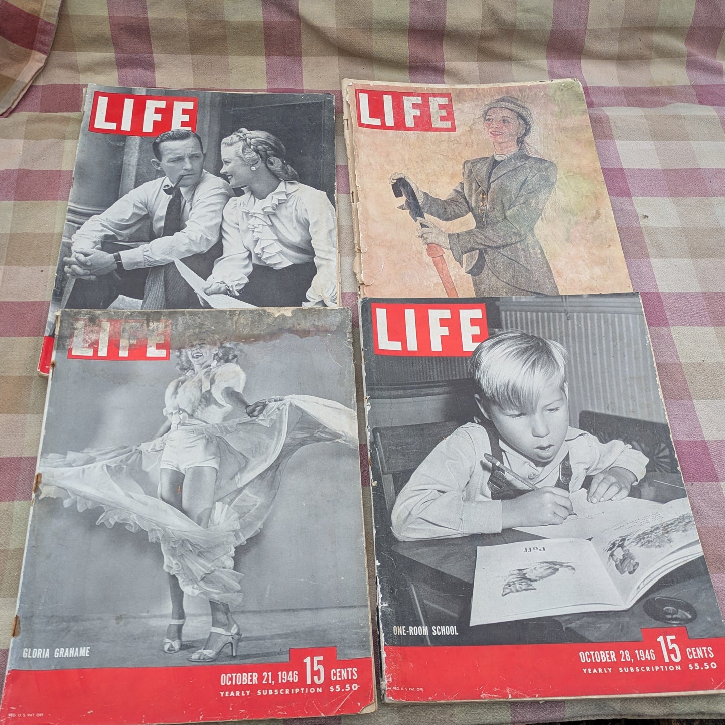 12 Life Magazines October - December 1946